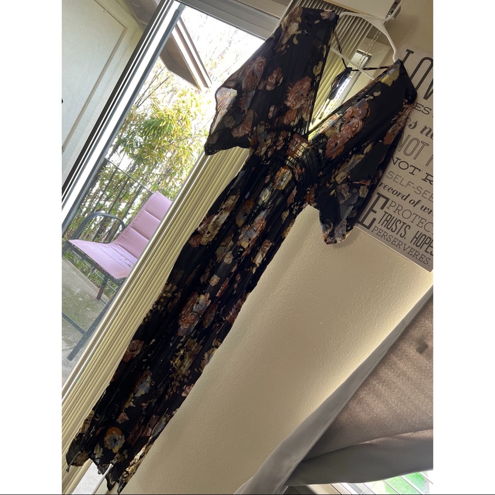 Love stitch kimono maxi dress